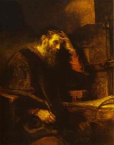 Paul at His Writing Desk - Rembrandt